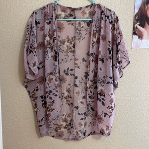 Light Purple Floral Coverup Top